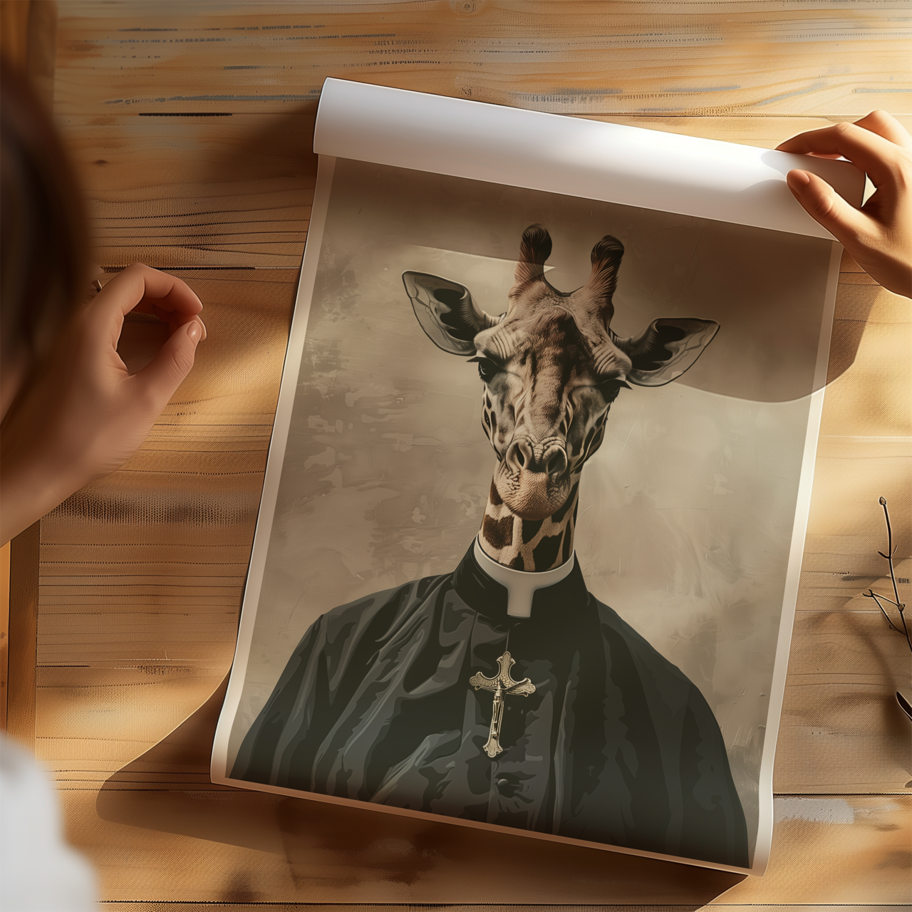 Priest Giraffe Poster