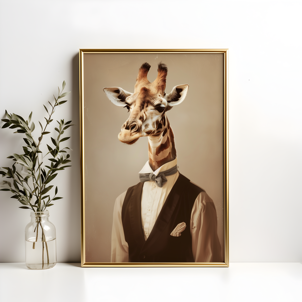 Giraffe Waiter Poster