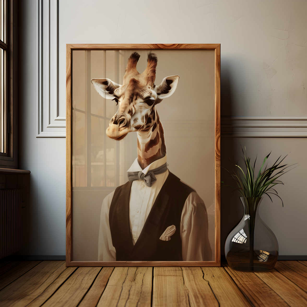 Giraffe Waiter Poster