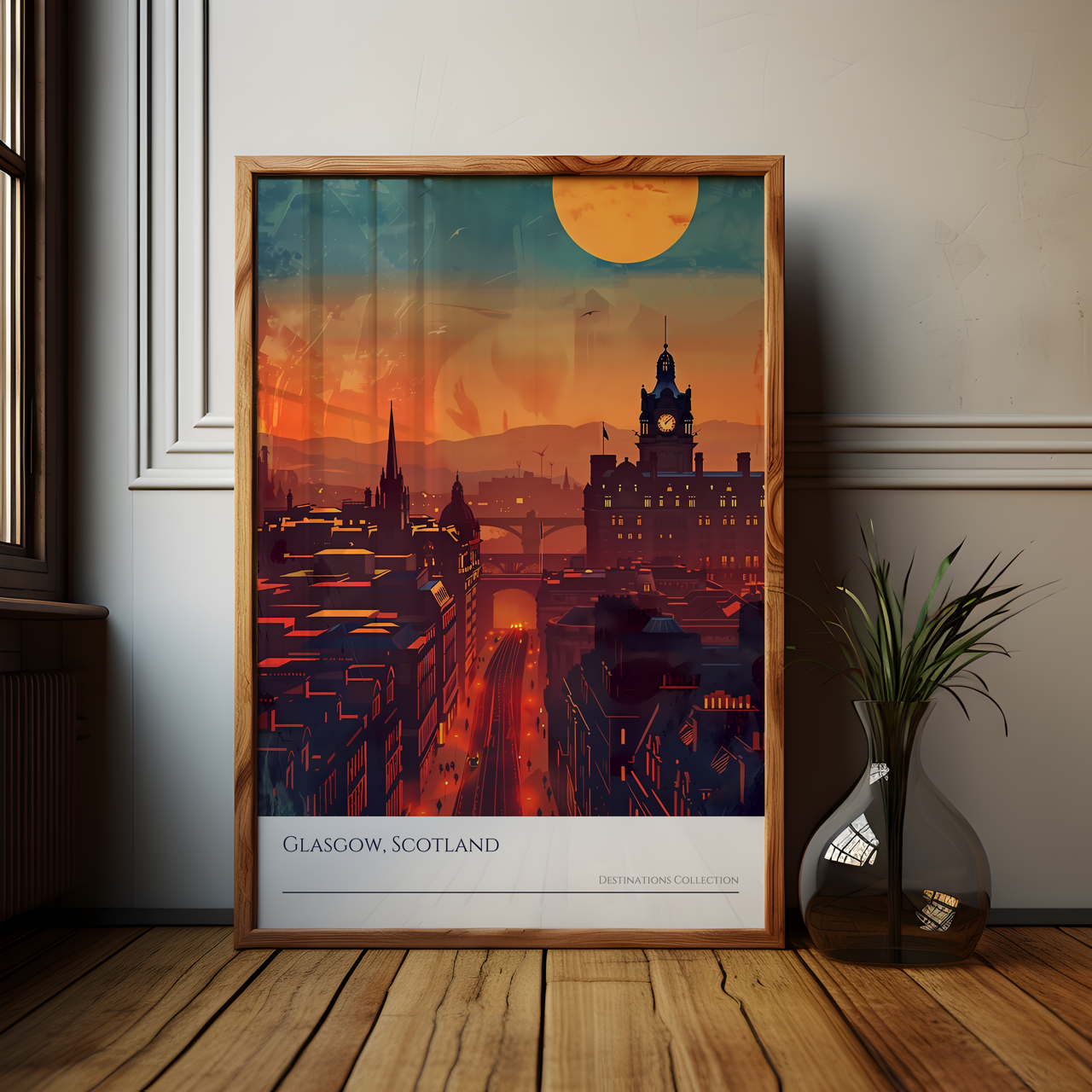 Glasgow Sunset Poster