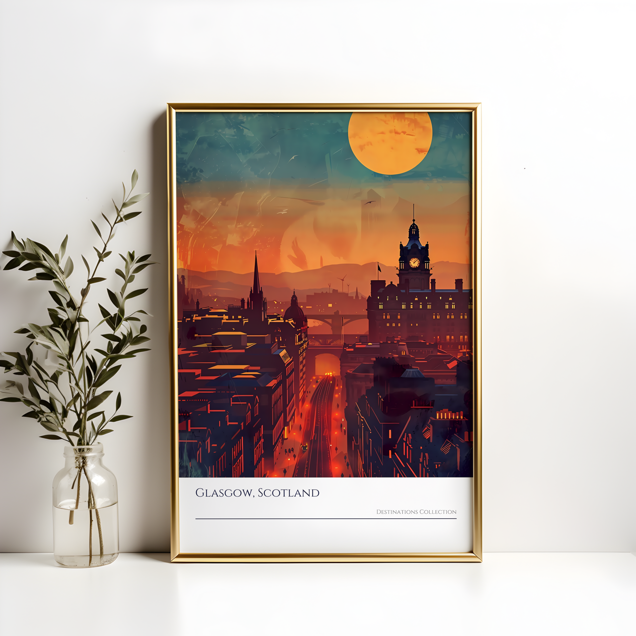 Glasgow Sunset Poster