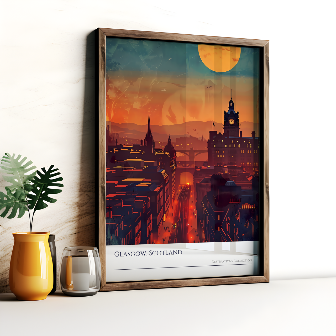 Glasgow Sunset Poster