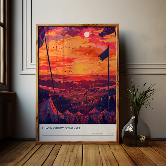 Glastonbury Sunset Poster