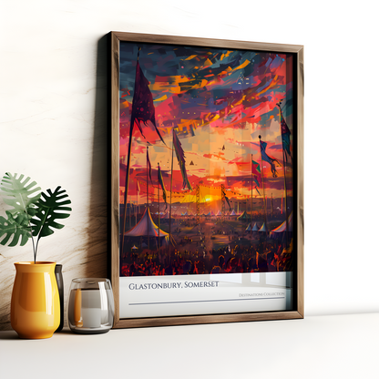 Glastonbury Oil Paint Style Poster