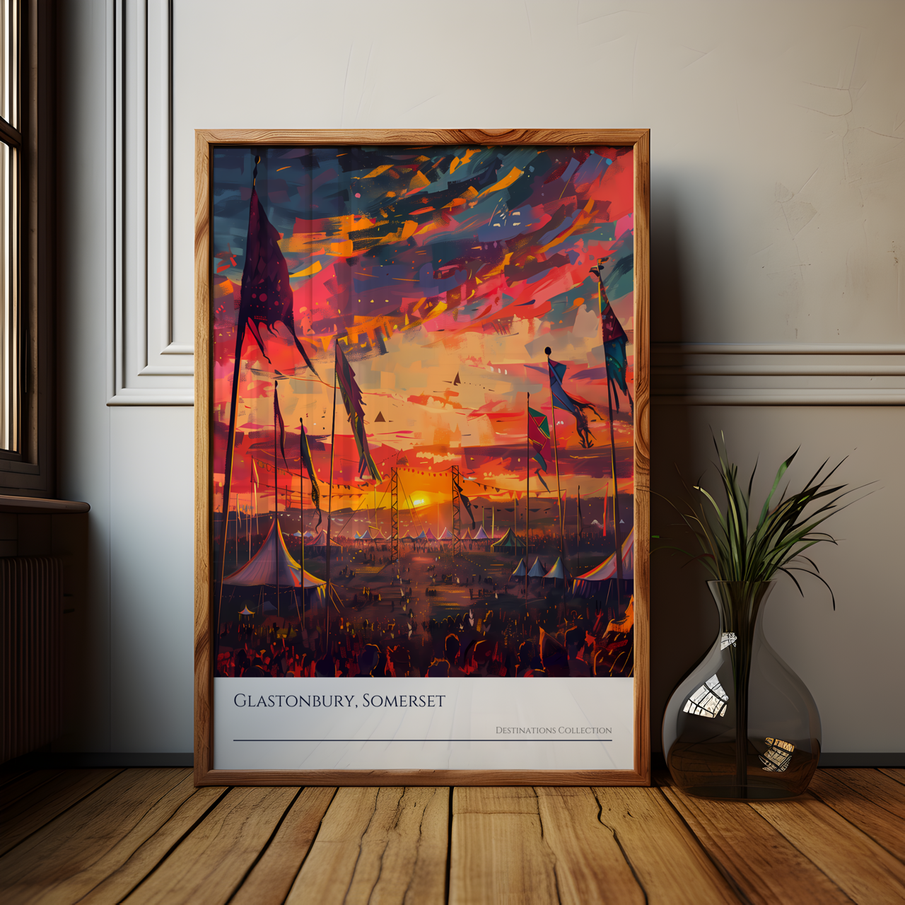 Glastonbury Oil Paint Style Poster