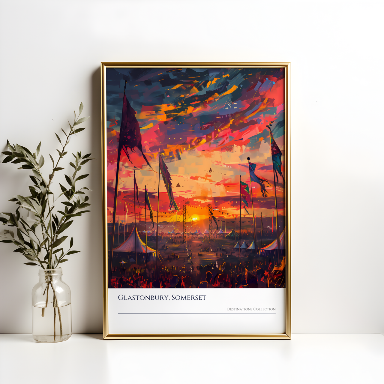 Glastonbury Oil Paint Style Poster