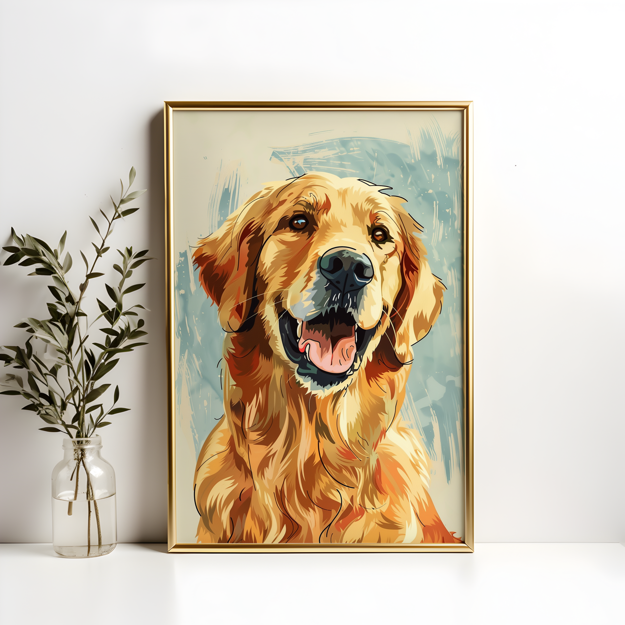 Golden Retriever Pop Art Poster