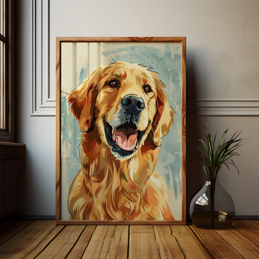 Golden Retriever Pop Art Poster