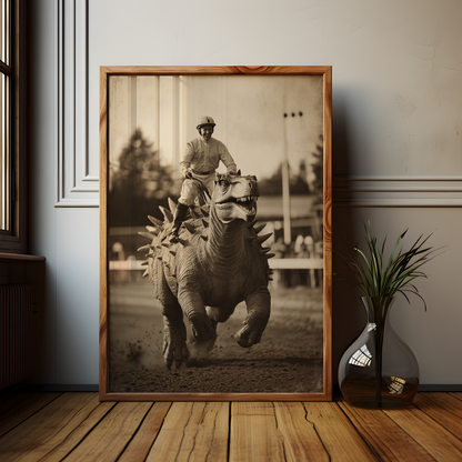 Alternative History Stegosaurus Jockey Poster