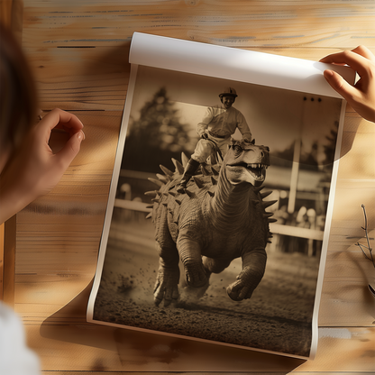 Alternative History Stegosaurus Jockey Poster