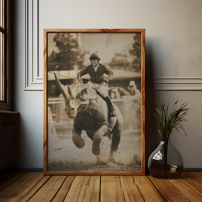 Alternative History Triceratops Jockey Poster