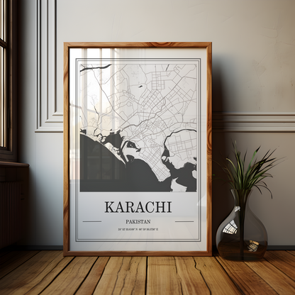 Karachi Map Poster