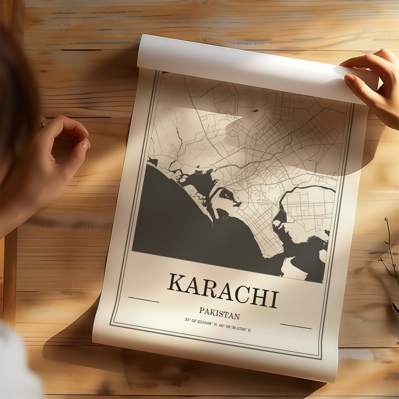 Karachi Map Poster