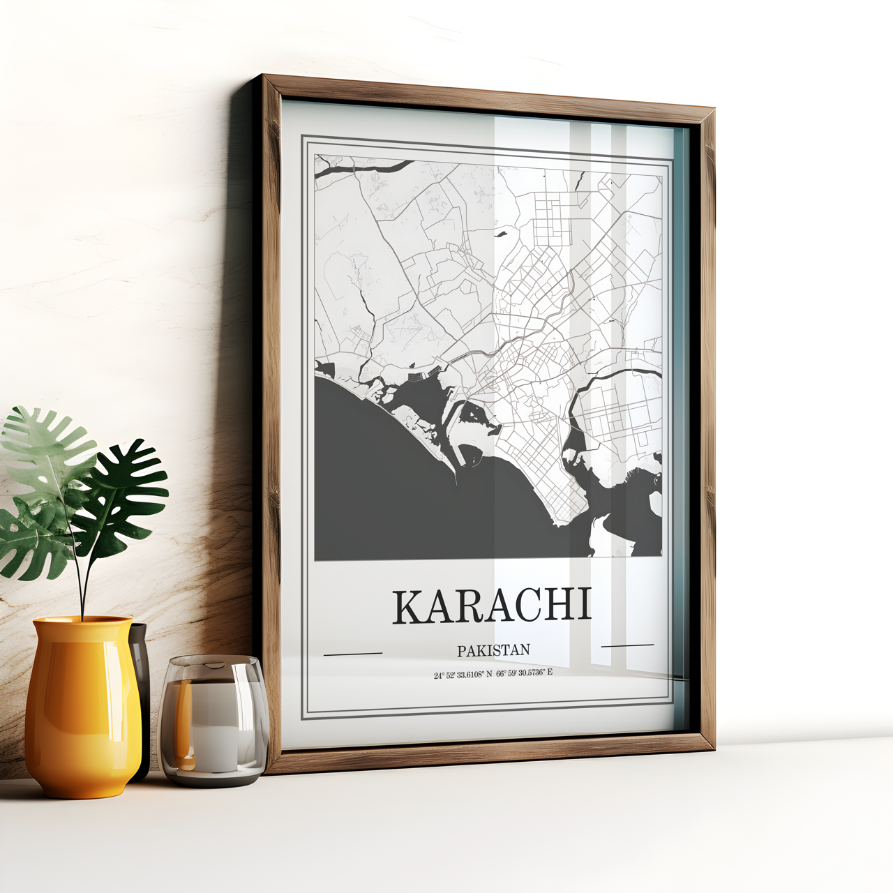 Karachi Map Poster