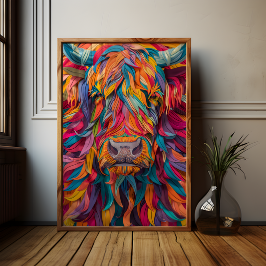 Colourful Highland Cow Poster