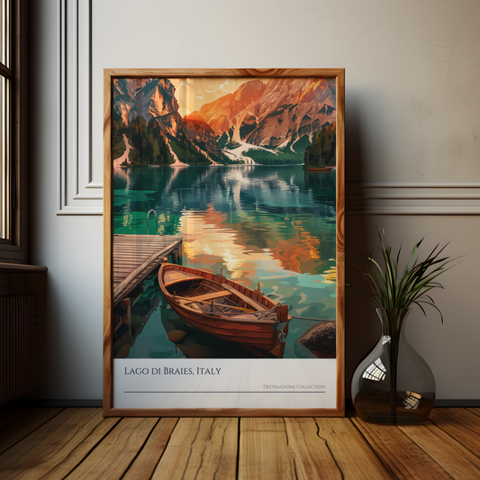 Lago Di Braies Sunrise Poster