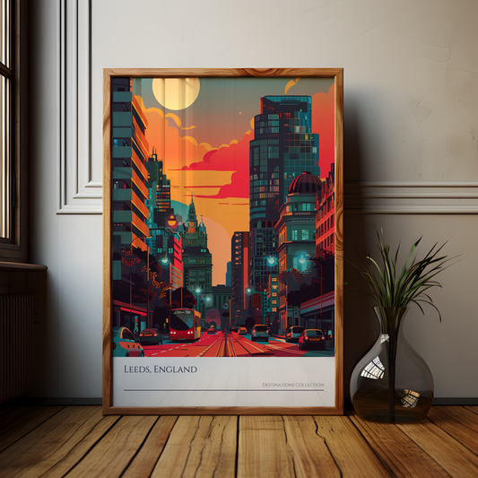 Leeds Sunset, England Poster