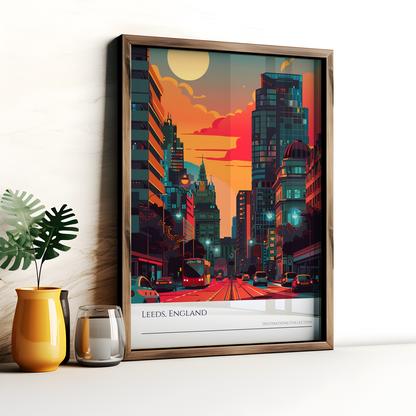 Leeds Sunset, England Poster