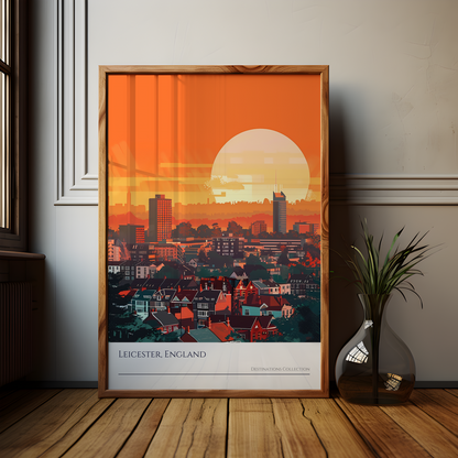 Leicester, England Sunset Poster