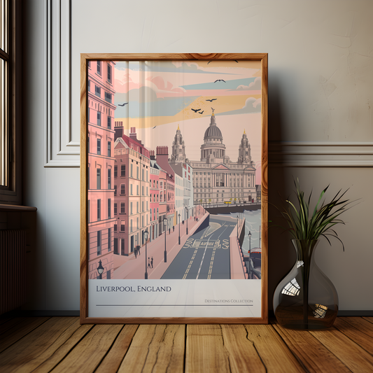 Liverpool, England Cityscape Poster