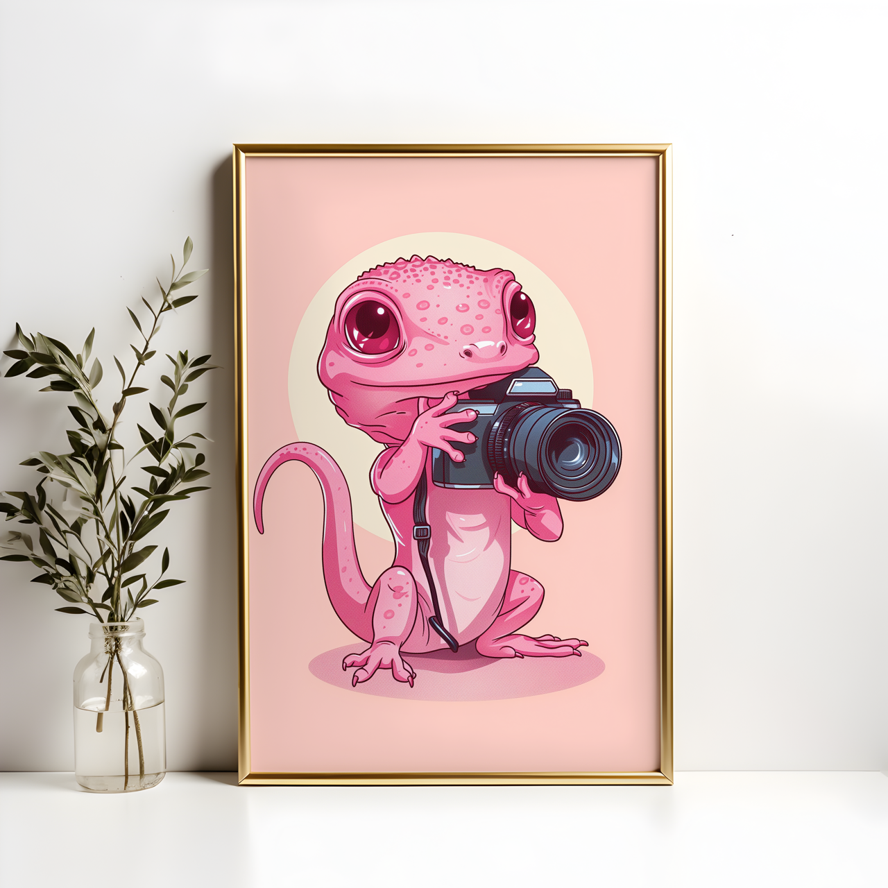 Baby Pink Lizard Photographer Poster