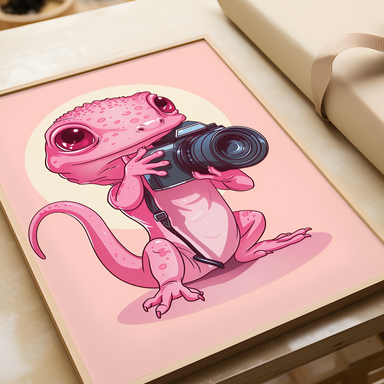 Baby Pink Lizard Photographer Poster