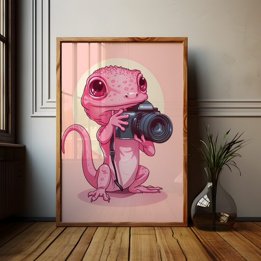 Baby Pink Lizard Photographer Poster