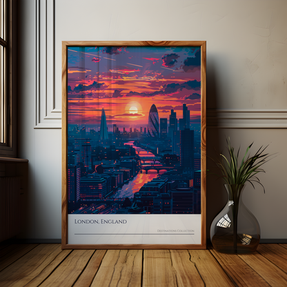 London Sunset Art Poster