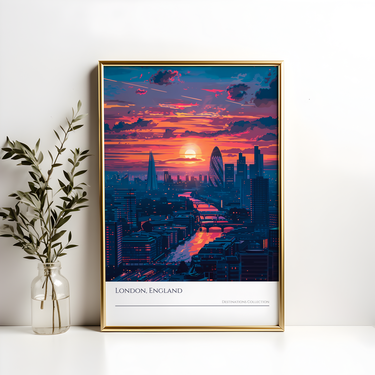 London Sunset Art Poster