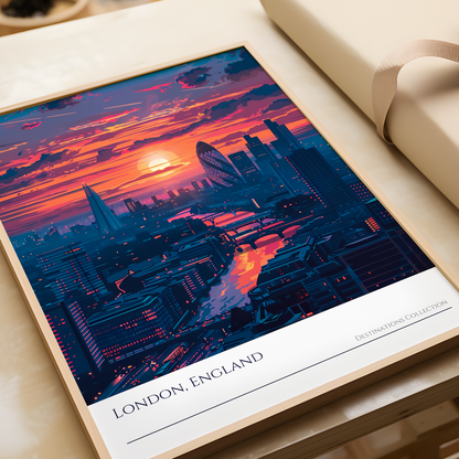 London Sunset Art Poster