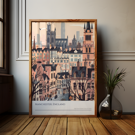 Manchester Cityscape Art Poster