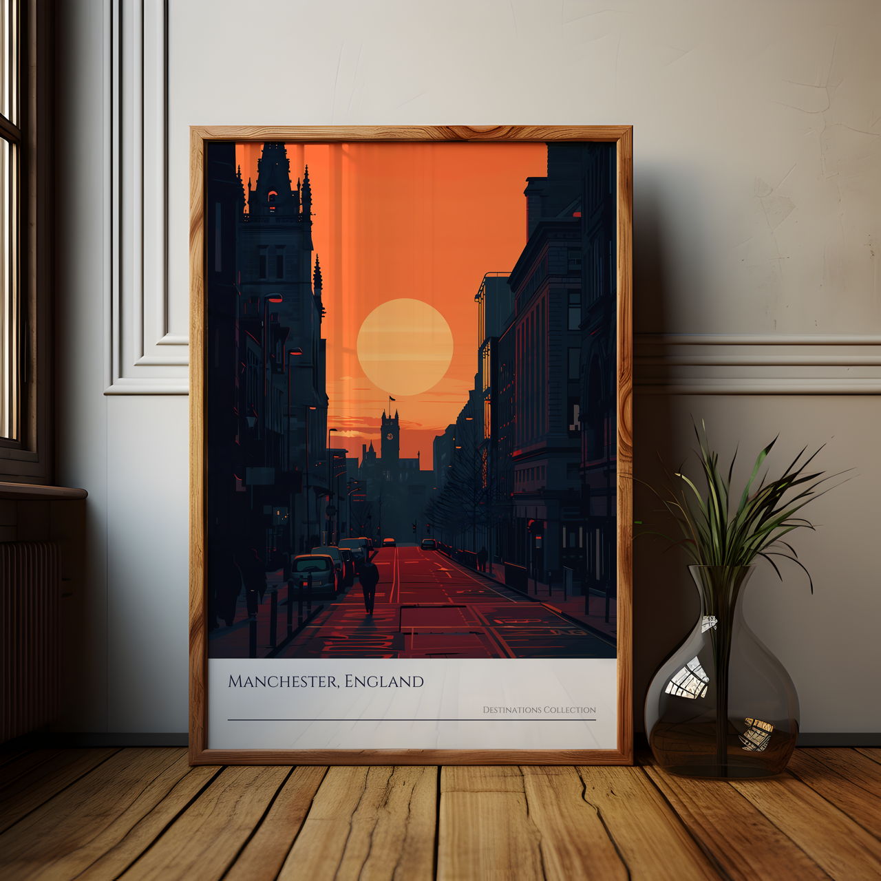 Manchester Sunset Art Poster