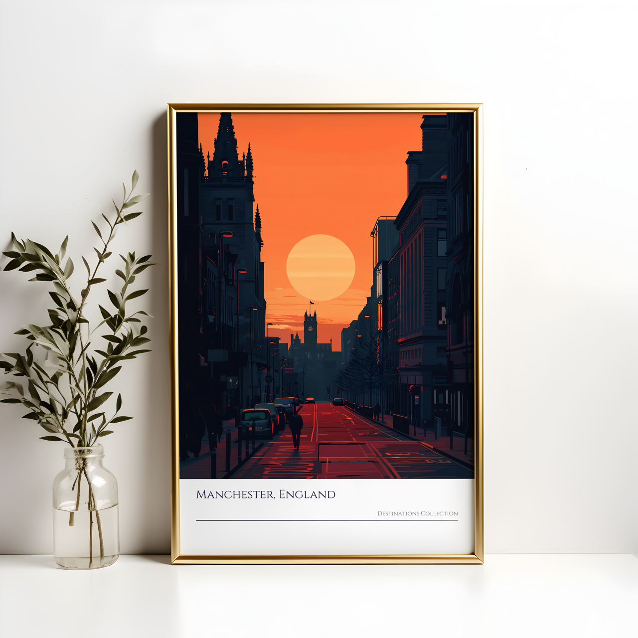 Manchester Sunset Art Poster