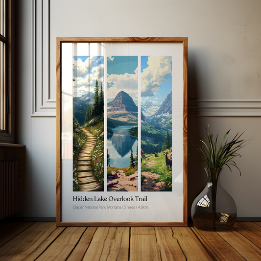 Hidden Lake Overlook Glacier National Park Poster