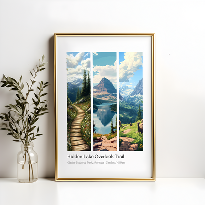 Hidden Lake Overlook Glacier National Park Poster