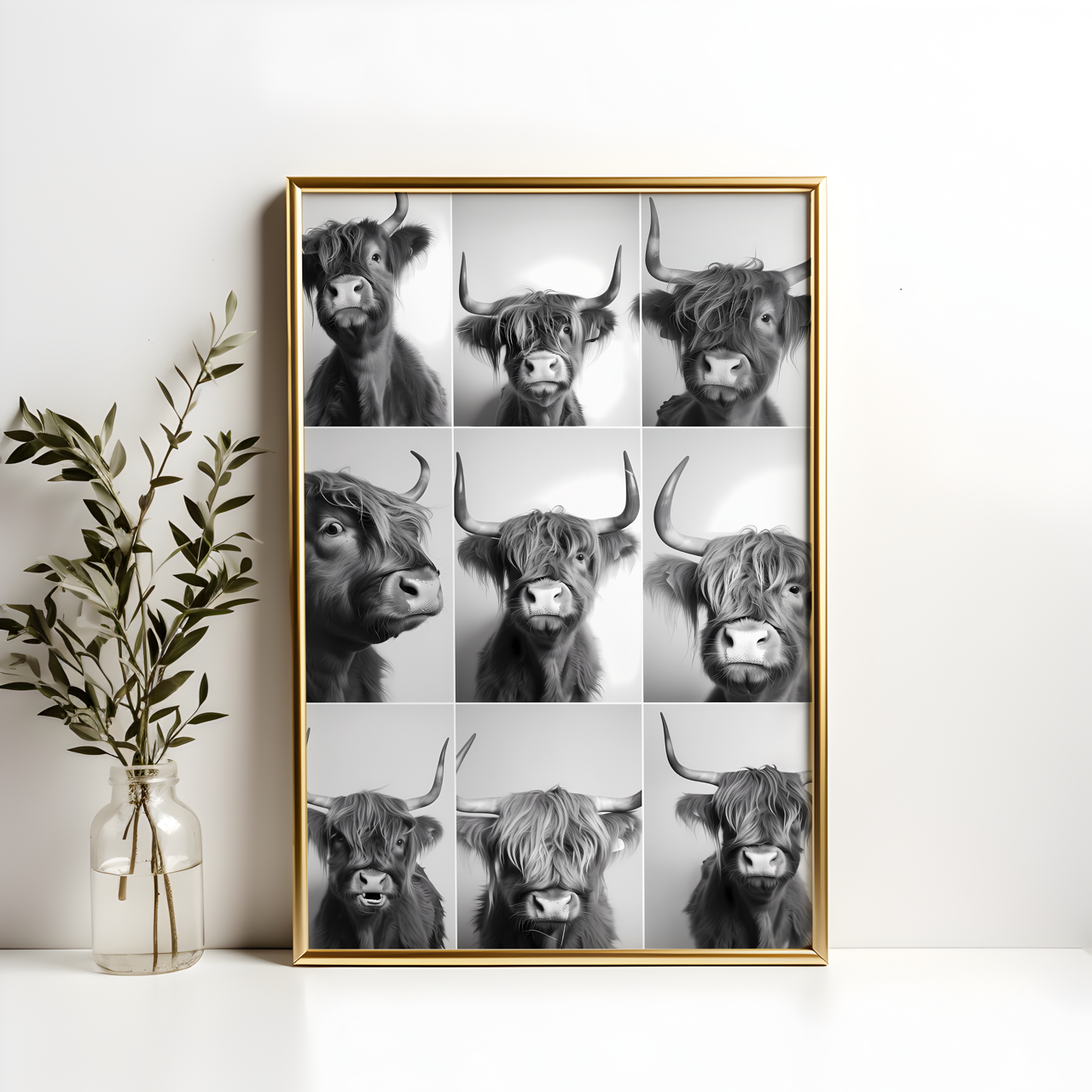 Photo Booth Highland Cow Poster