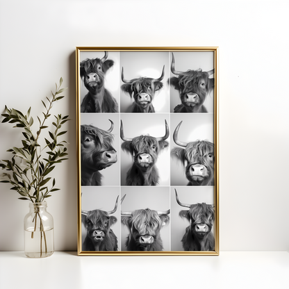 Photo Booth Highland Cow Poster