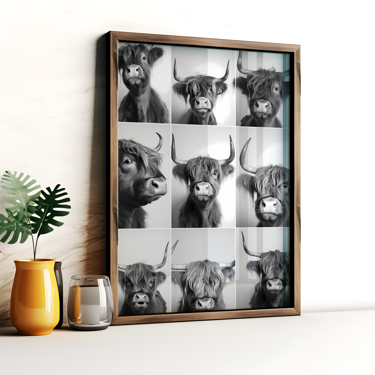 Photo Booth Highland Cow Poster