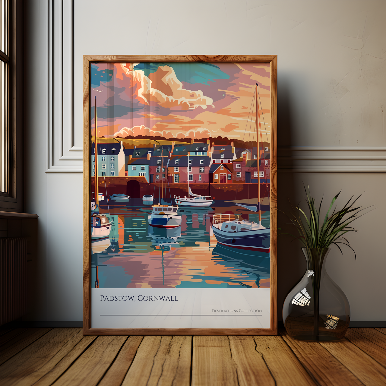 Padstow Cornwall Sunset Art Poster