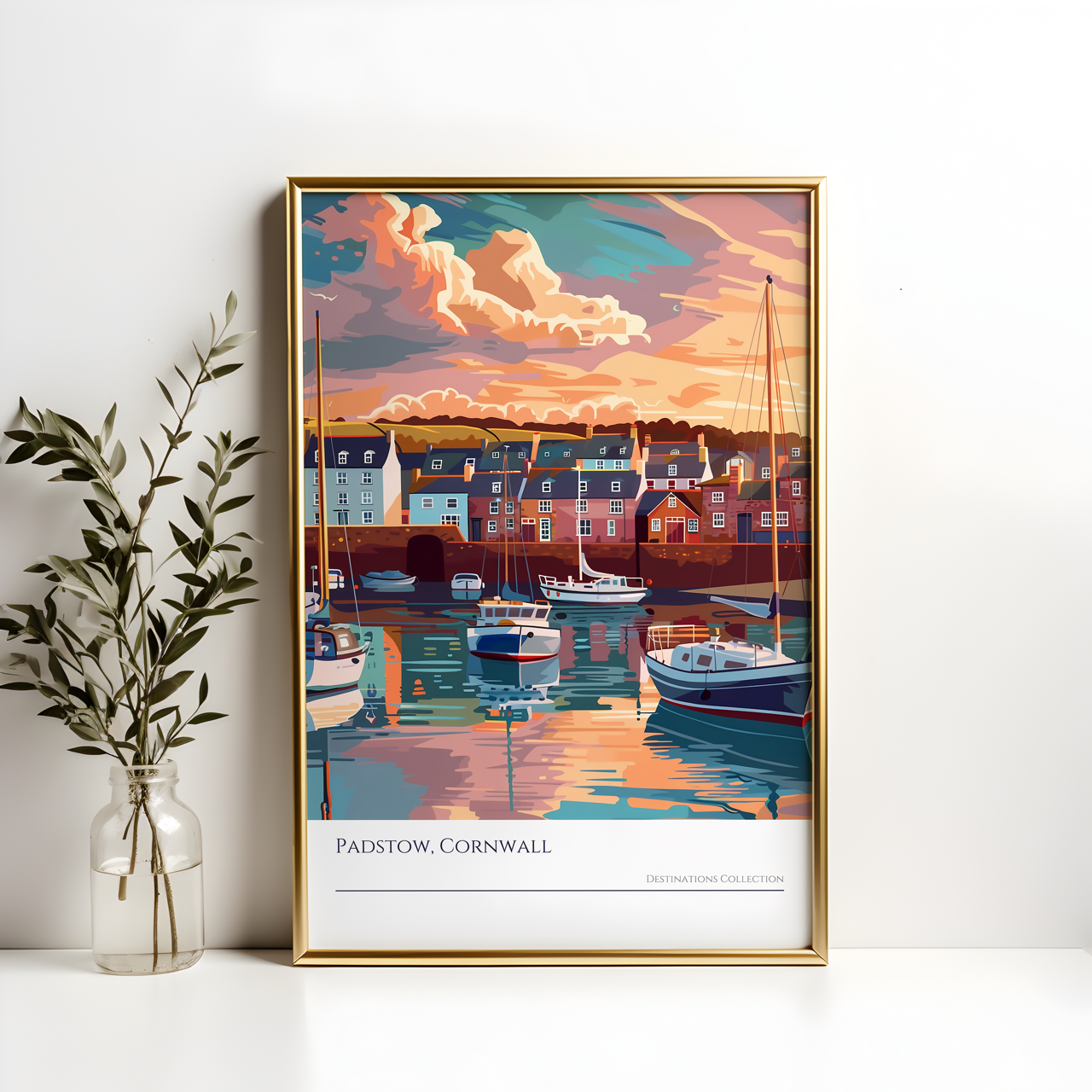 Padstow Cornwall Sunset Art Poster