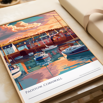 Padstow Cornwall Sunset Art Poster