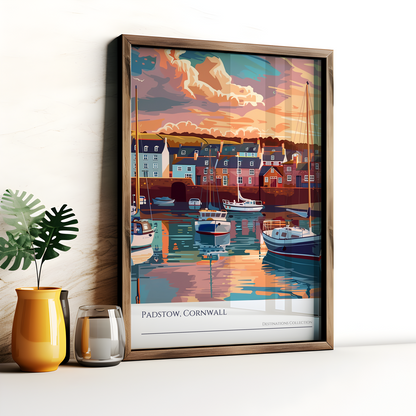 Padstow Cornwall Sunset Art Poster