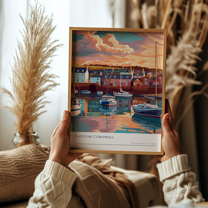 Padstow Cornwall Sunset Art Poster