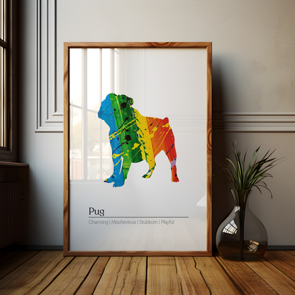 Pug Art Print Poster