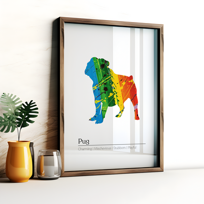 Pug Art Print Poster