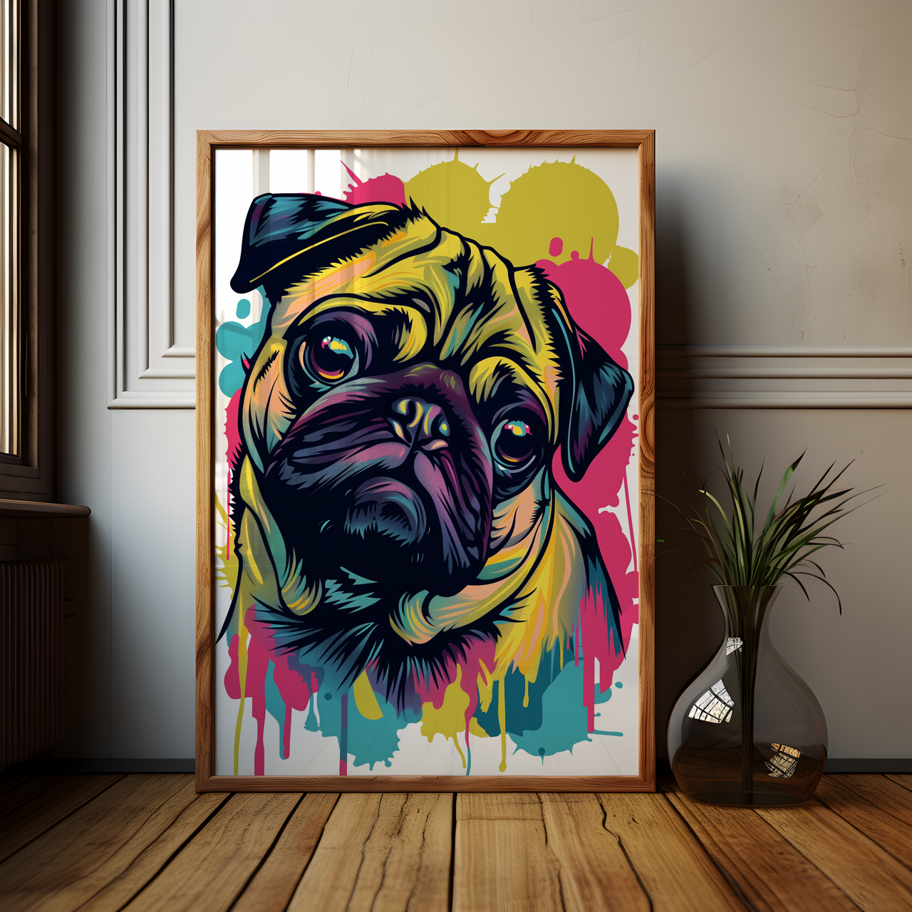 Rainbow Pug Poster