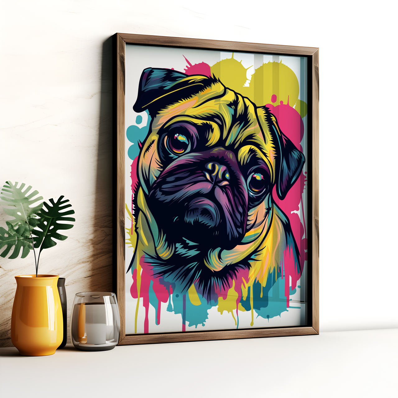 Rainbow Pug Poster