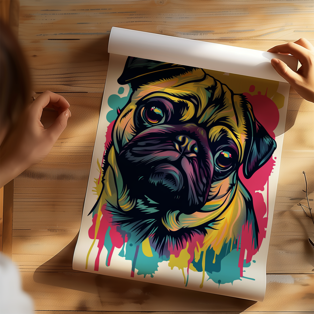 Rainbow Pug Poster