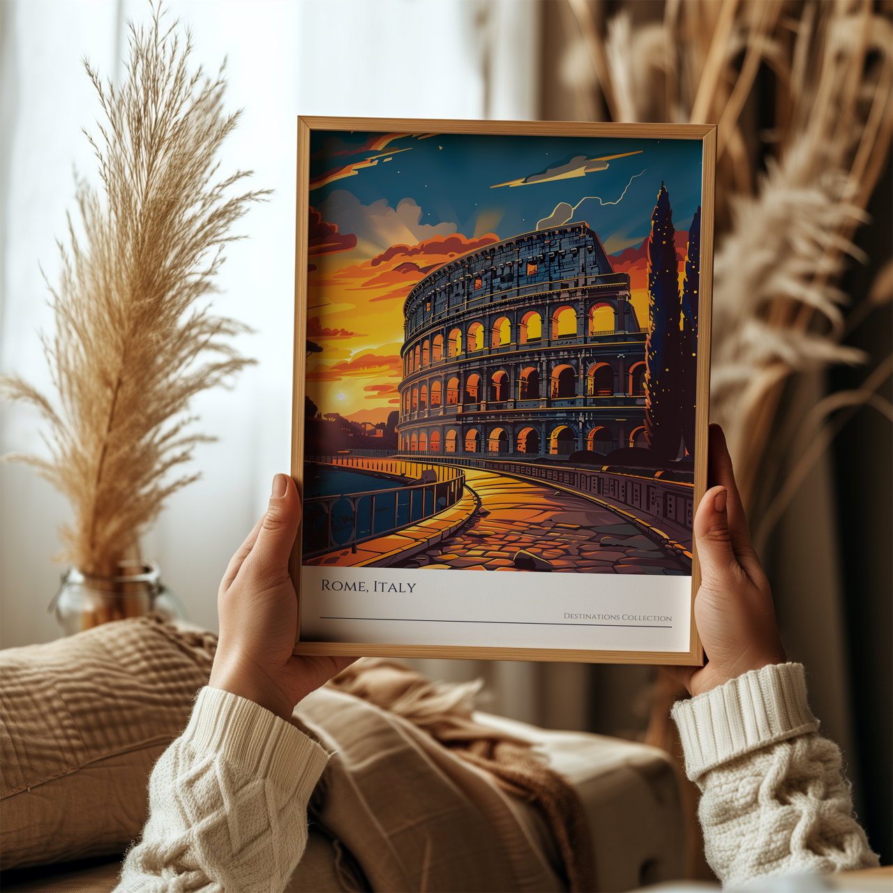 Rome Colosseum Sunset Poster