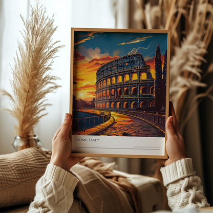 Rome Colosseum Sunset Poster